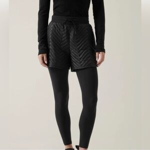 NWOT ATHLETA Apres Quilted Ski Shorts in BLK Sz 14